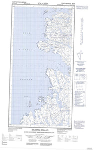 025A07W Killiniq Island Canadian topographic map, 1:50,000 scale