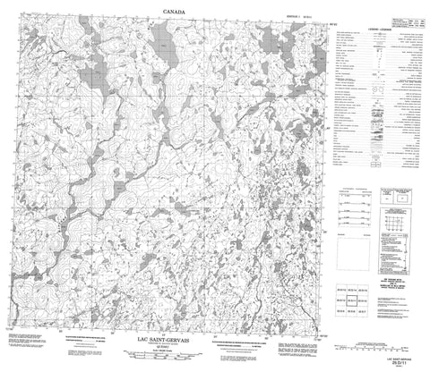 025D11 Lac Saint Gervais Canadian topographic map, 1:50,000 scale