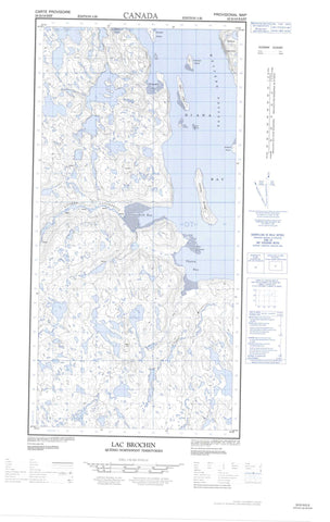 025D16E Lac Brochin Canadian topographic map, 1:50,000 scale
