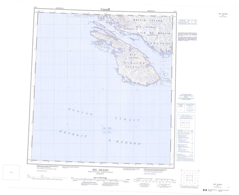 025L Big Island Canadian topographic map, 1:250,000 scale