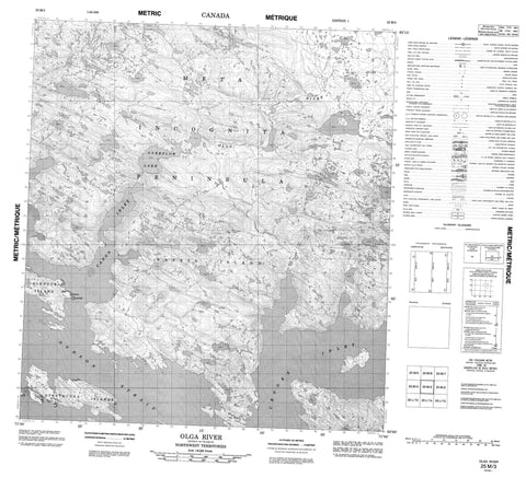 025M03 Olga River Canadian topographic map, 1:50,000 scale