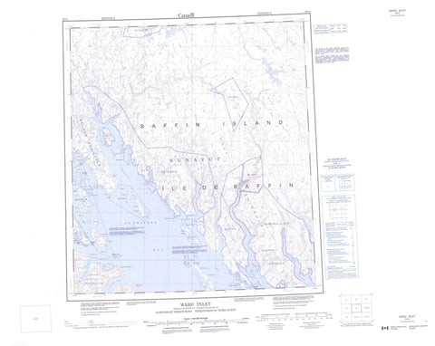 025O Ward Inlet Canadian topographic map, 1:250,000 scale