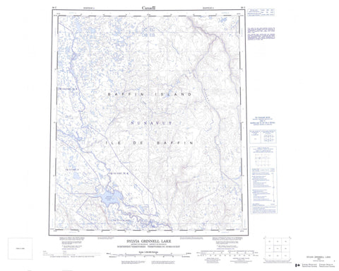 026C Sylvia Grinnell Lake Canadian topographic map, 1:250,000 scale