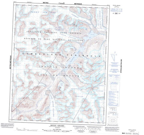 026I11 Mount Asgard Canadian topographic map, 1:50,000 scale