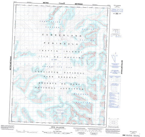 026I14 Tete Blanche Canadian topographic map, 1:50,000 scale