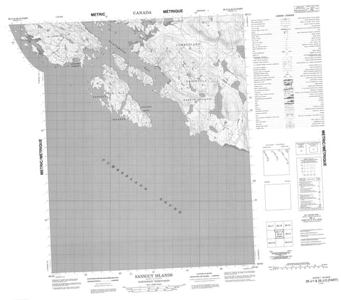 026J01 Sanigut Islands Canadian topographic map, 1:50,000 scale