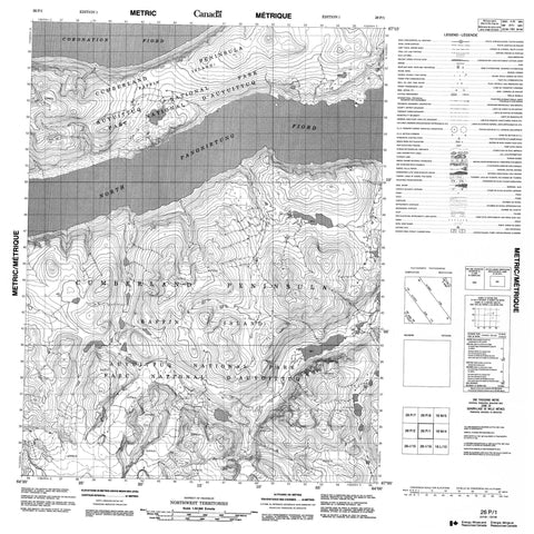 026P01 No Title Canadian topographic map, 1:50,000 scale