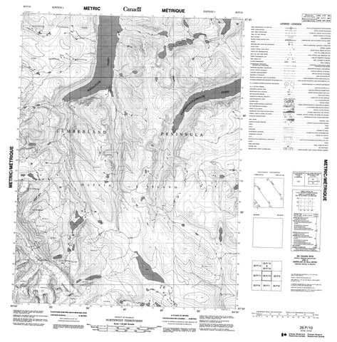 026P10 No Title Canadian topographic map, 1:50,000 scale