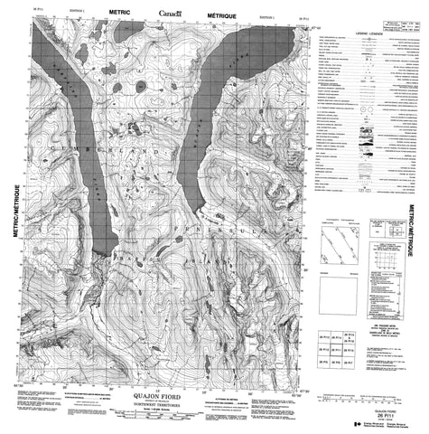 026P11 Quajon Fiord Canadian topographic map, 1:50,000 scale