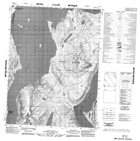 026P13 No Title Canadian topographic map, 1:50,000 scale