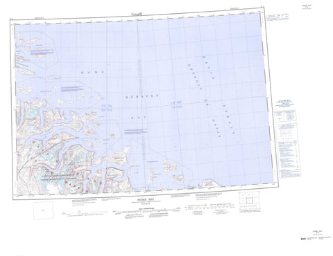 027A Home Bay Canadian topographic map, 1:250,000 scale