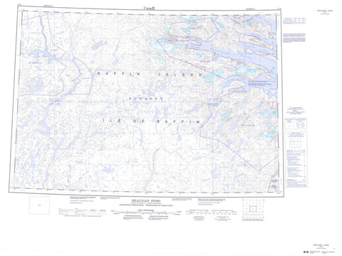 027B Ekalugad Fiord Canadian topographic map, 1:250,000 scale