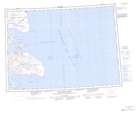 027D Cape Henry Kater Canadian topographic map, 1:250,000 scale