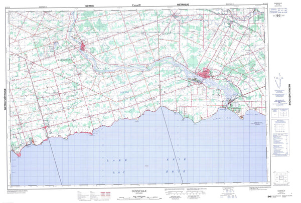 030L13 Dunnville Canadian topographic map, 1:50,000 scale