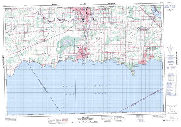 030L14 Welland Canadian topographic map, 1:50,000 scale