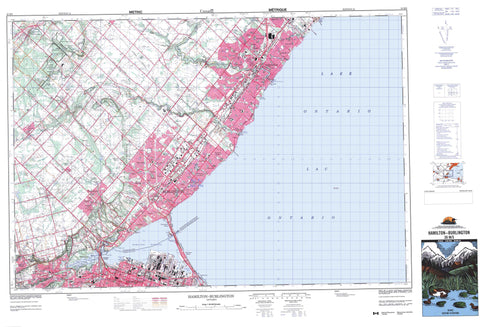 030M05 Hamilton Burlington Canadian topographic map, 1:50,000 scale
