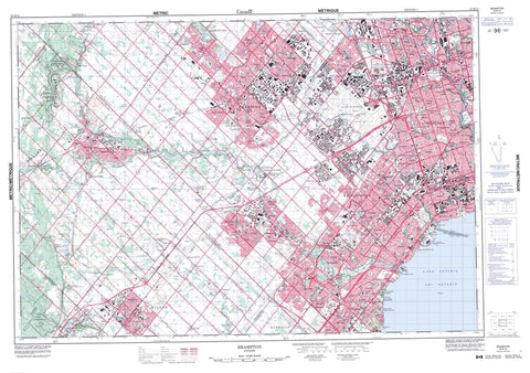 030M12 Brampton Canadian topographic map, 1:50,000 scale