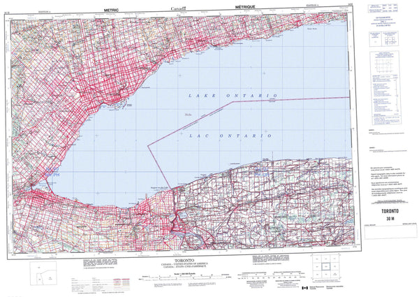 030M Toronto Canadian topographic map, 1:250,000 scale