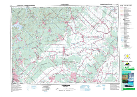 031H13 Laurentides Canadian topographic map, 1:50,000 scale