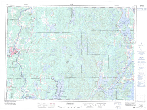 031J05 Maniwaki Canadian topographic map, 1:50,000 scale