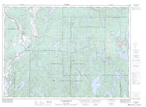 031J06 Lac Nominingue Canadian topographic map, 1:50,000 scale