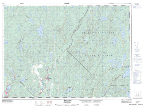 031J10 L Ascension Canadian topographic map, 1:50,000 scale