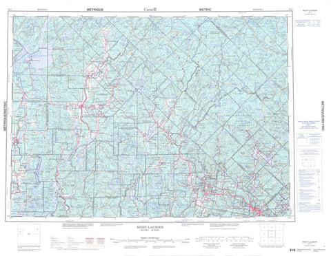 031J Mont Laurier Canadian topographic map, 1:250,000 scale