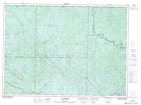 031K16 Lac Kellog Canadian topographic map, 1:50,000 scale