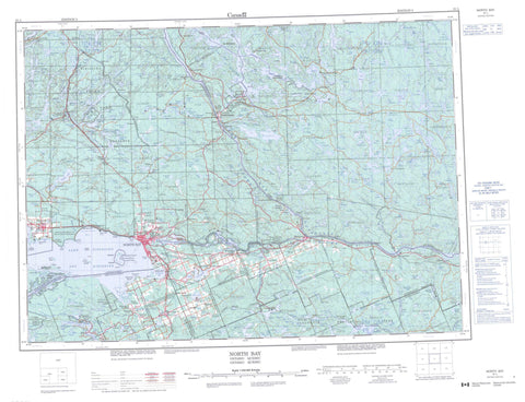 031L North Bay Canadian topographic map, 1:250,000 scale