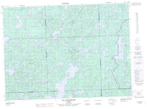 031M08 Lac Winawiash Canadian topographic map, 1:50,000 scale