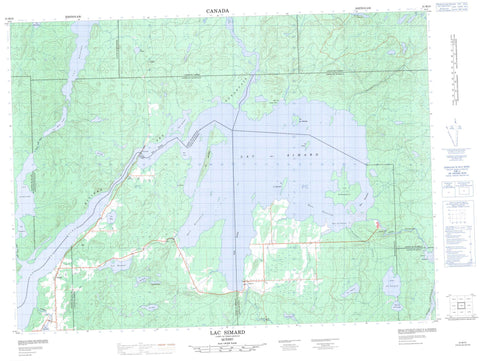 031M10 Lac Simard Canadian topographic map, 1:50,000 scale