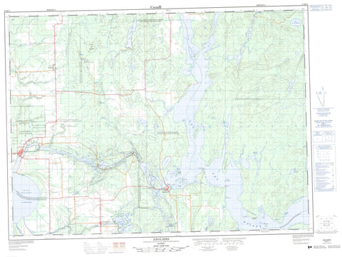 031M11 Angliers Canadian topographic map, 1:50,000 scale