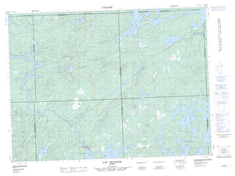 031M16 Lac Mourier Canadian topographic map, 1:50,000 scale