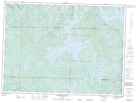 031N06 Reservoir Dozois Canadian topographic map, 1:50,000 scale