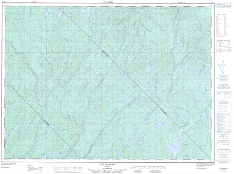 031O11 Lac Nasigon Canadian topographic map, 1:50,000 scale