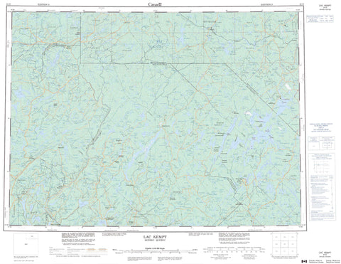 031O Lac Kempt Canadian topographic map, 1:250,000 scale