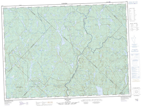 031P08 Beaudet Canadian topographic map, 1:50,000 scale