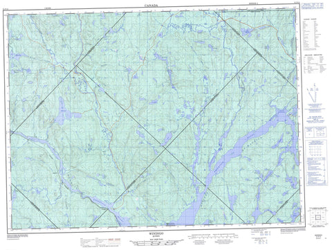 031P14 Windigo Canadian topographic map, 1:50,000 scale