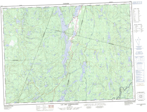 032A01 Lac Des Commissaires Canadian topographic map, 1:50,000 scale