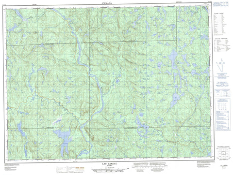 032A04 Lac Lareau Canadian topographic map, 1:50,000 scale