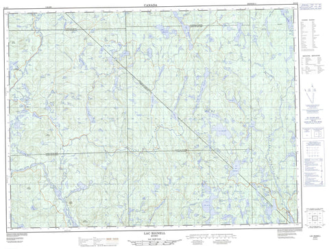 032A05 Lac Bignell Canadian topographic map, 1:50,000 scale