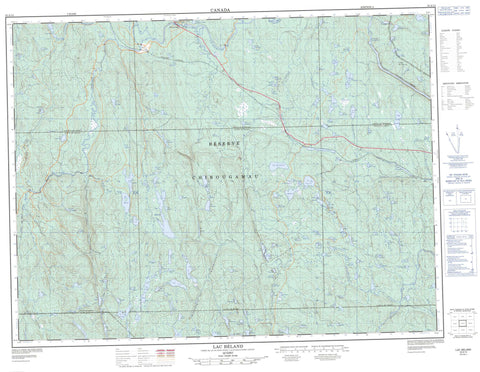 032A14 Lac Beland Canadian topographic map, 1:50,000 scale