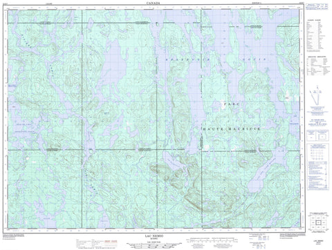 032B07 Lac Nemio Canadian topographic map, 1:50,000 scale