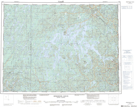 032B Reservoir Gouin Canadian topographic map, 1:250,000 scale