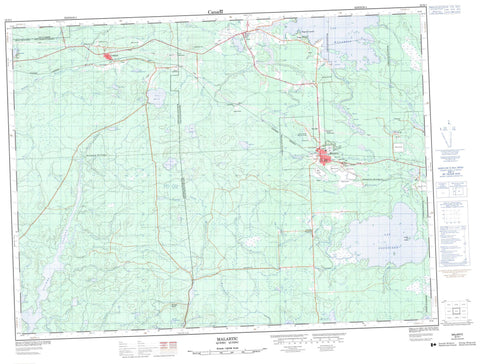 032D01 Malartic Canadian topographic map, 1:50,000 scale