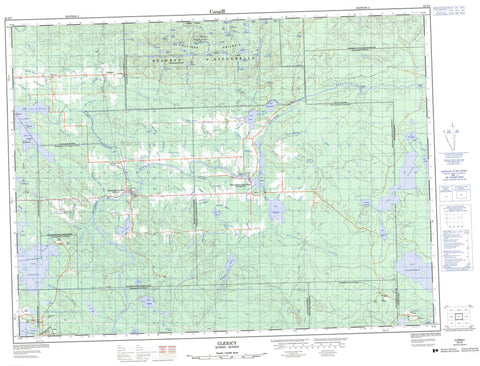 032D07 Clericy Canadian topographic map, 1:50,000 scale