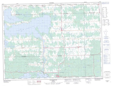 032D11 Palmarolle Canadian topographic map, 1:50,000 scale