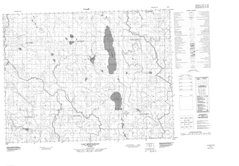 032E07 Lac Mistaouac Canadian topographic map, 1:50,000 scale