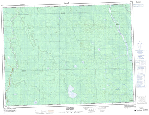 032E10 Lac Newiska Canadian topographic map, 1:50,000 scale