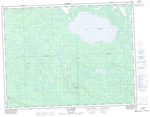 032E16 Lac Grasset Canadian topographic map, 1:50,000 scale